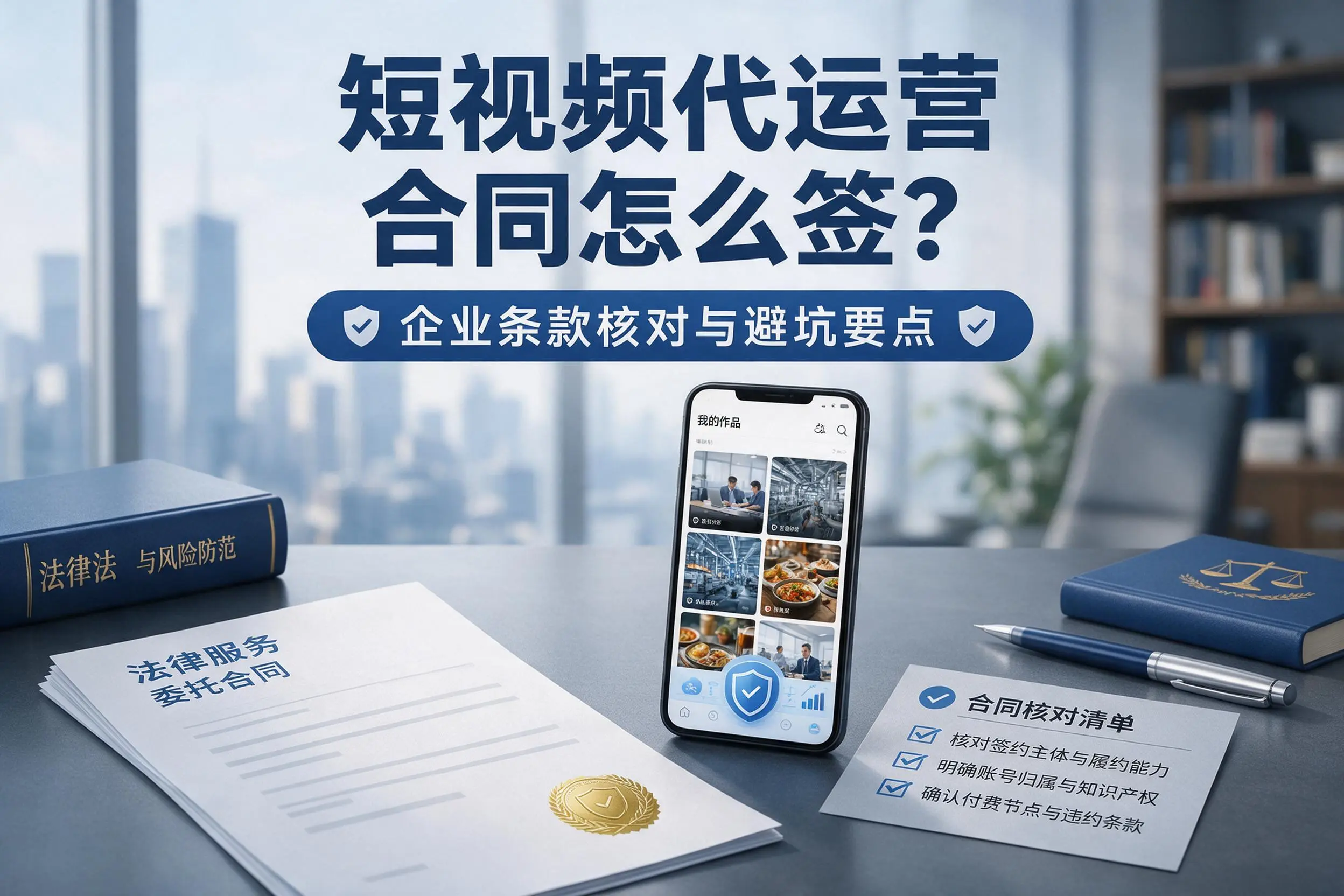 短视频代运营合同怎么签?茂名企业条款核对与避坑要点