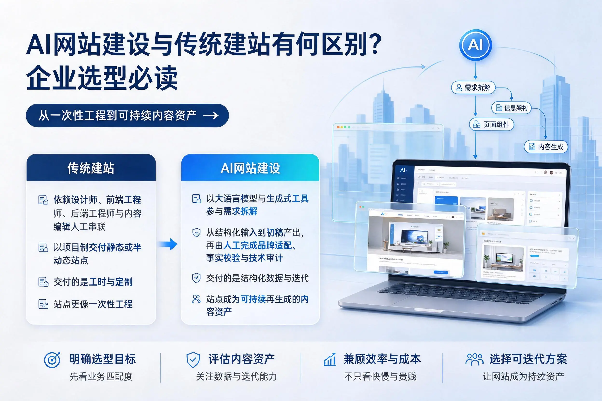 AI网站建设与传统建站有何区别？茂名企业选型必读