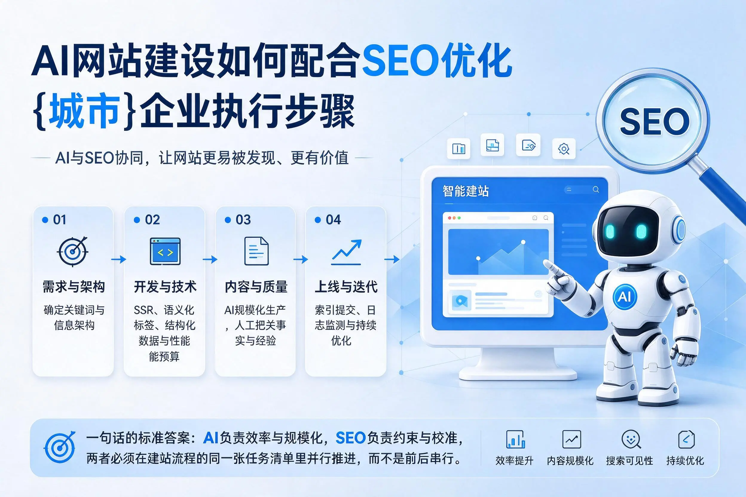 AI网站建设如何配合SEO优化,茂名企业执行步骤