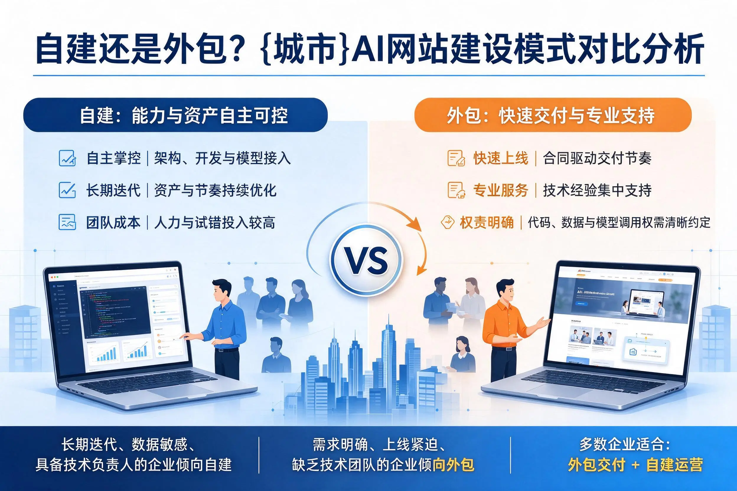 自建还是外包?茂名AI网站建设模式对比分析