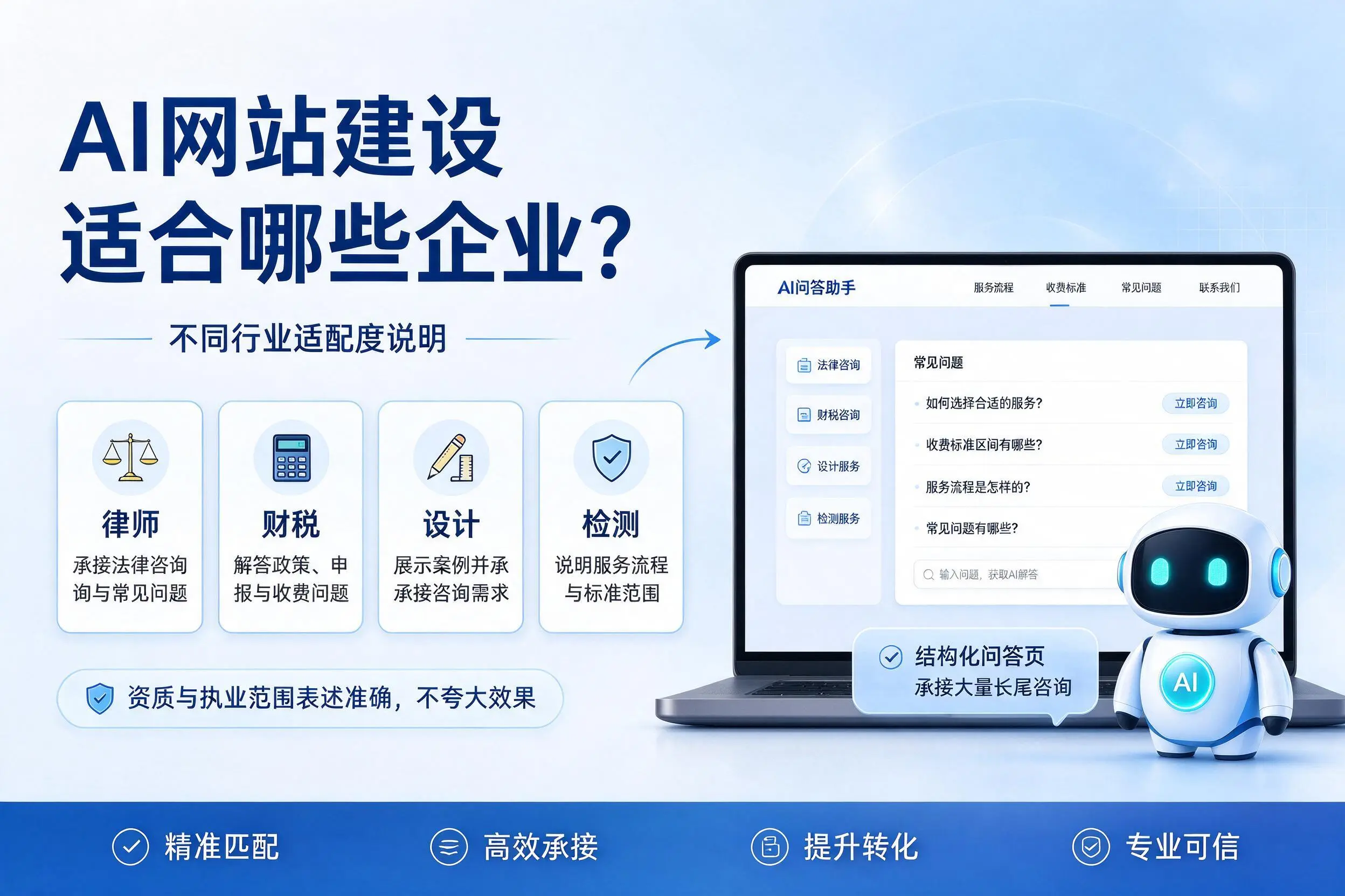 AI网站建设适合哪些企业?茂名不同行业适配度说明